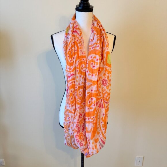 Charming Charlie Women's Orange Geometric Infinity Scarf Spring Fashion NWT - Picture 2 of 4